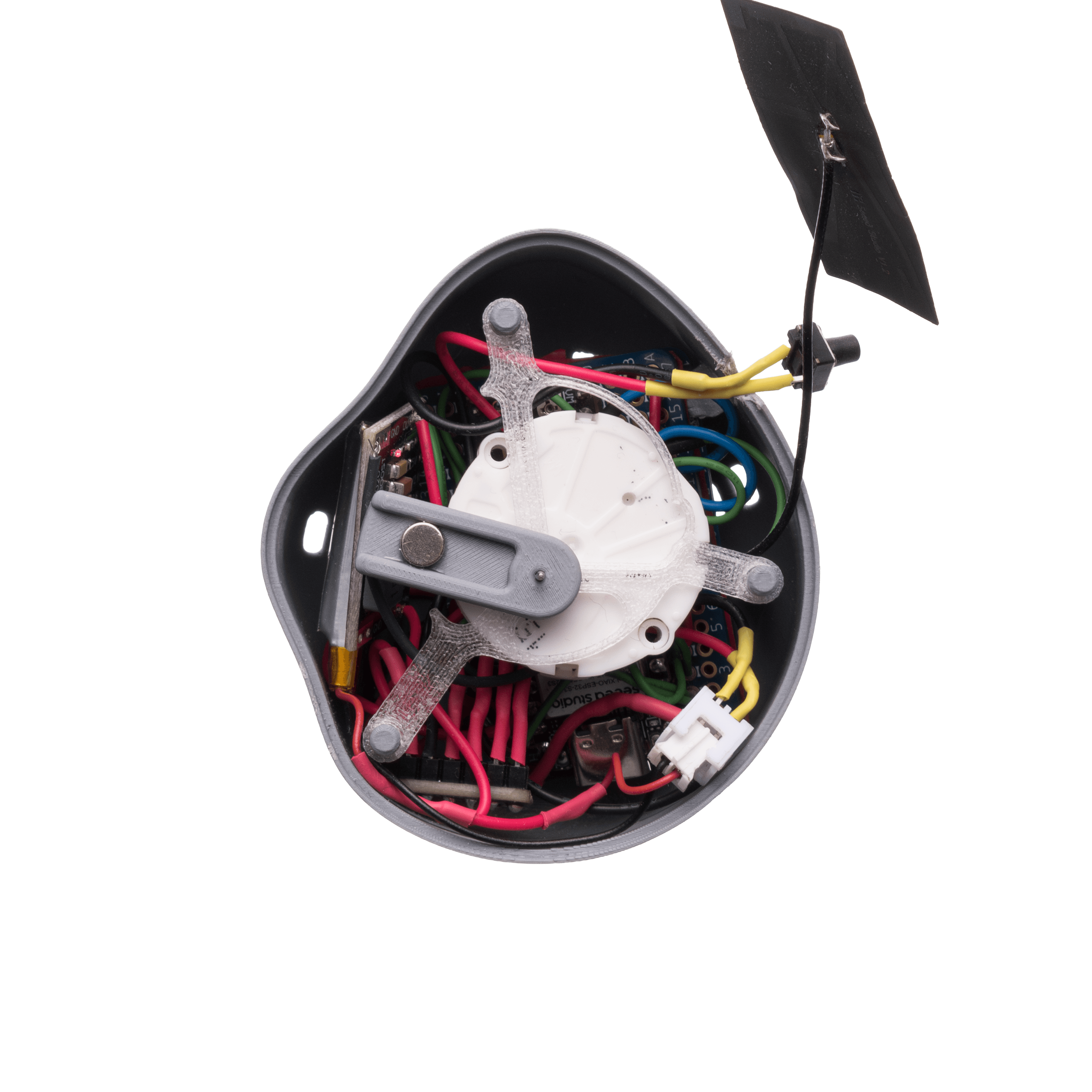 Close-up of the housing internals